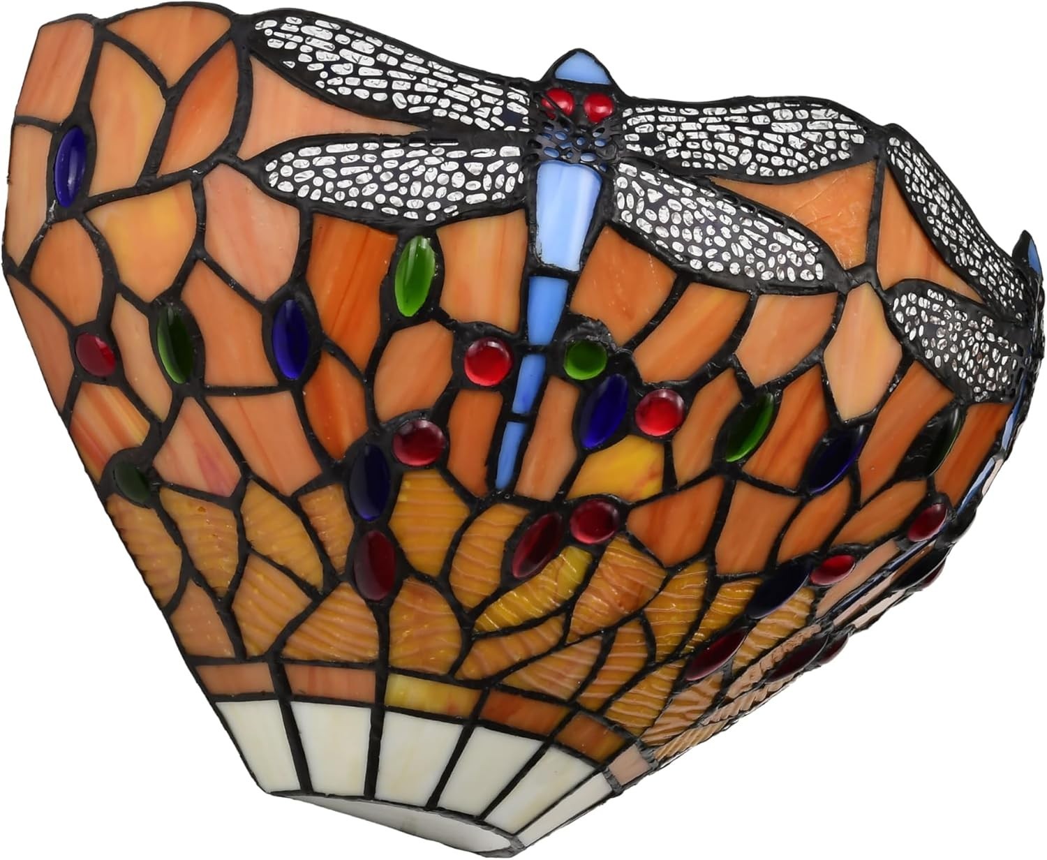 Tiffany Style Wall Light Stained Glass Sconce Vintage 7x13” Bedroom Lounge