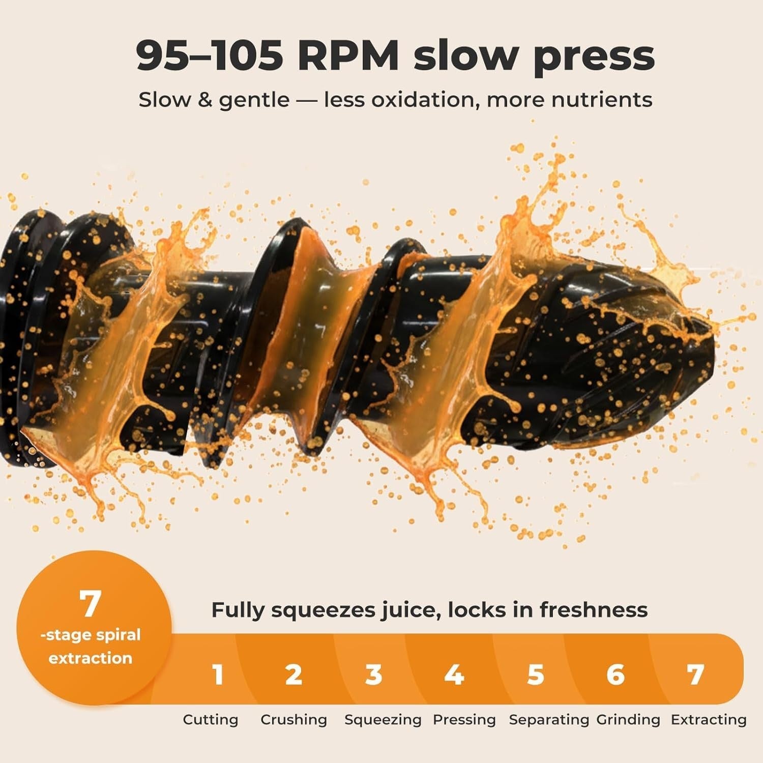 Cold Press Slow Juicer Whole Fruit Quiet Reverse BPA Free High Yield