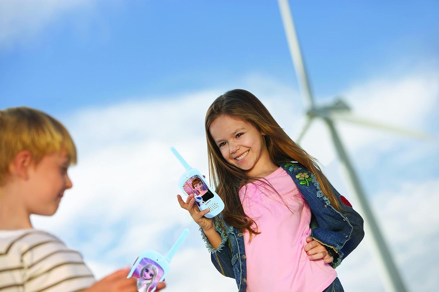 Kids Frozen Walkie Talkies 2 Pack Belt Clip Outdoor Communication Toy