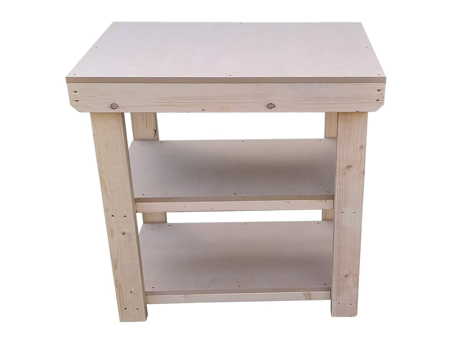 6ft Heavy Duty Wooden MDF Workbench with Double Shelf – Industrial Work Table