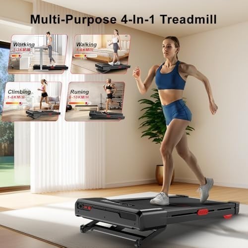 Auto Incline Folding Treadmill 1-10KM/H 3HP Quiet Motor LED Display