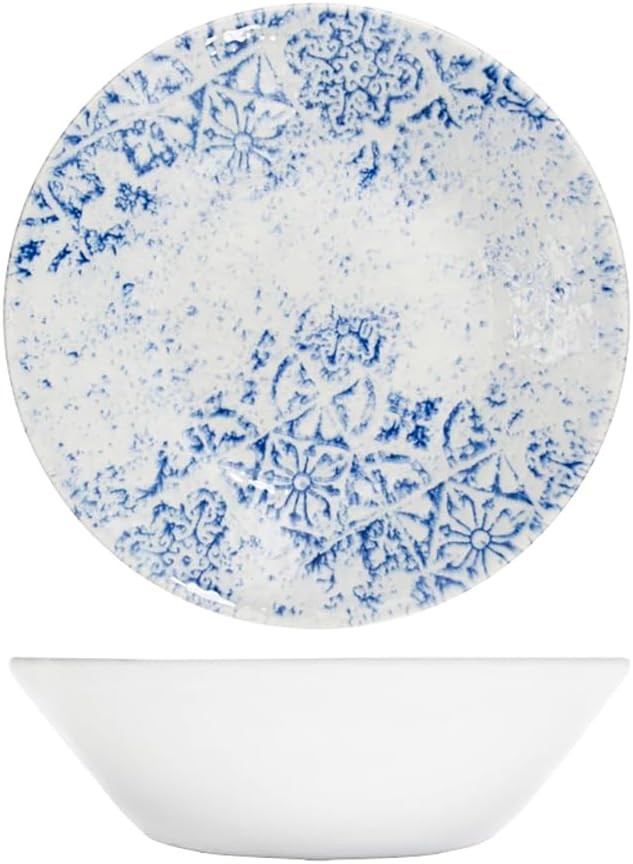 12pc Blue Ceramic Dinner Set Plates & Bowls Dishwasher Safe Tableware