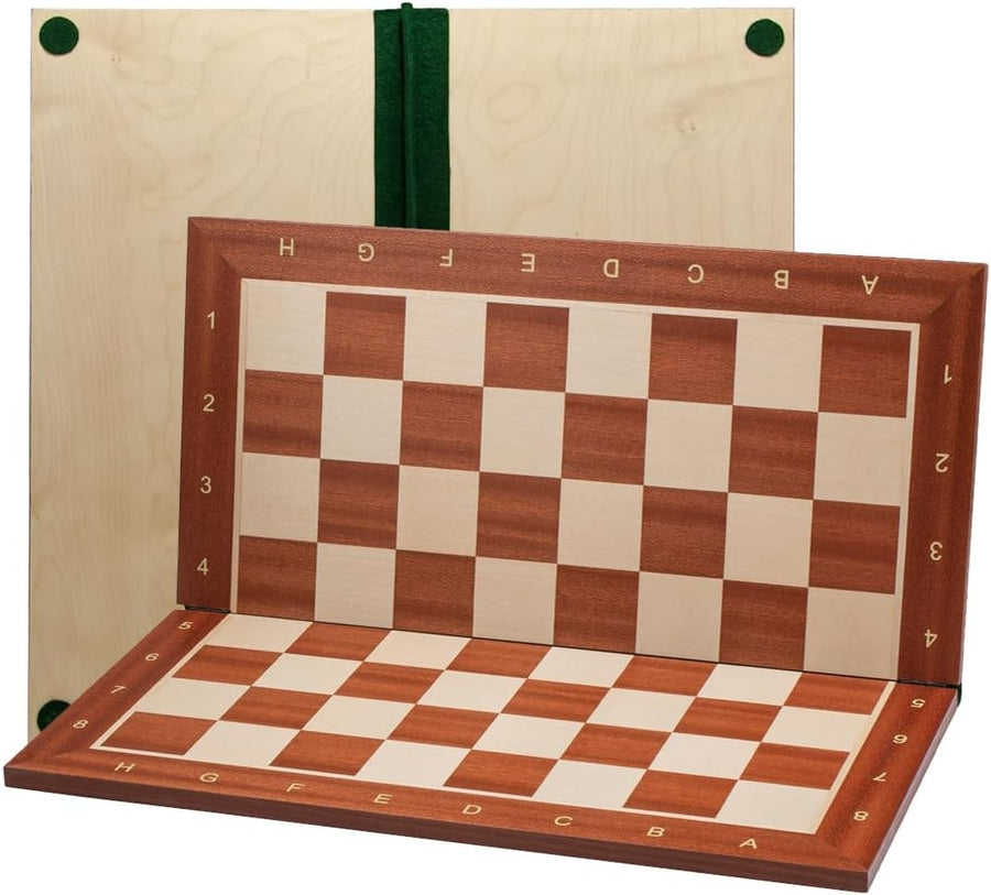 48cm Folding Wooden Chess Board – Professional Mahogany Inlaid Tournament Board