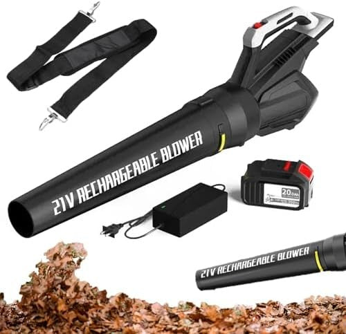 21V Cordless Leaf Blower Vacuum 4.0Ah Adjustable Speed Lightweight Garden