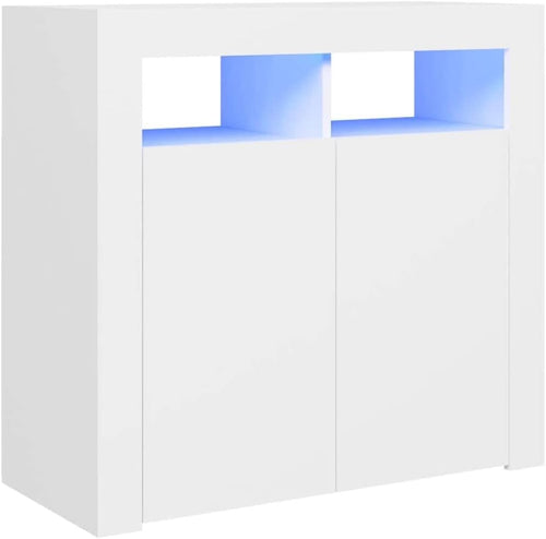 White LED Sideboard Cabinet RGB Lights Storage Unit for Living Room**