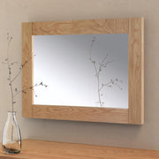 Large Oak Wall Mirror Rectangular 100x70cm Solid Wood Bedroom Hallway