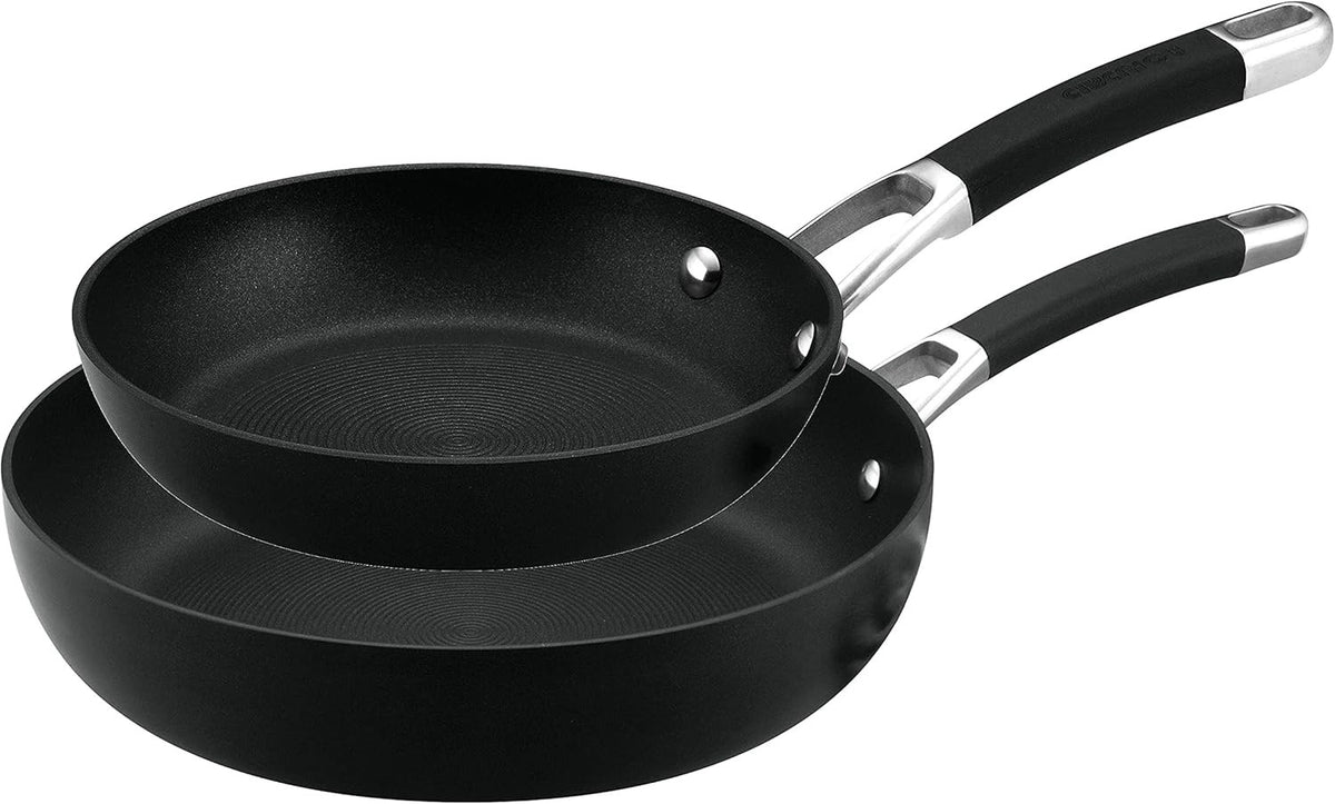 2pcs Black Non Stick Frying Pan Set – 20cm & 28cm Induction Dishwasher Safe