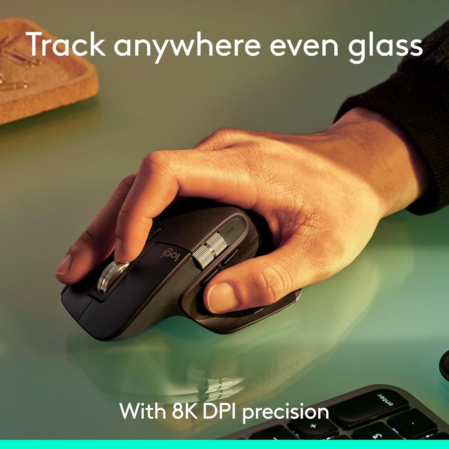 Premium Ergonomic Wireless Mouse 8K DPI Silent Clicks Bluetooth Glass Tracking
