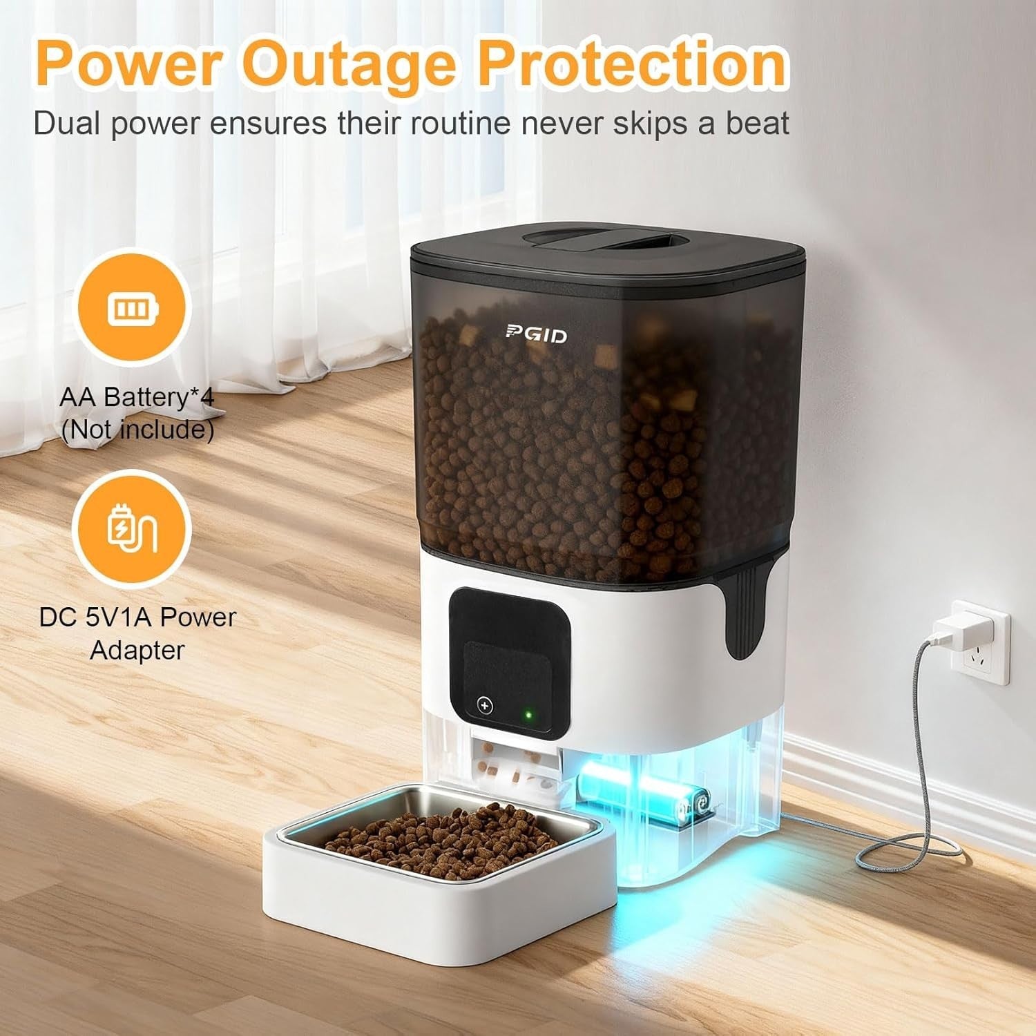 WiFi Automatic Cat Feeder 6L Smart Pet Food Dispenser App Control