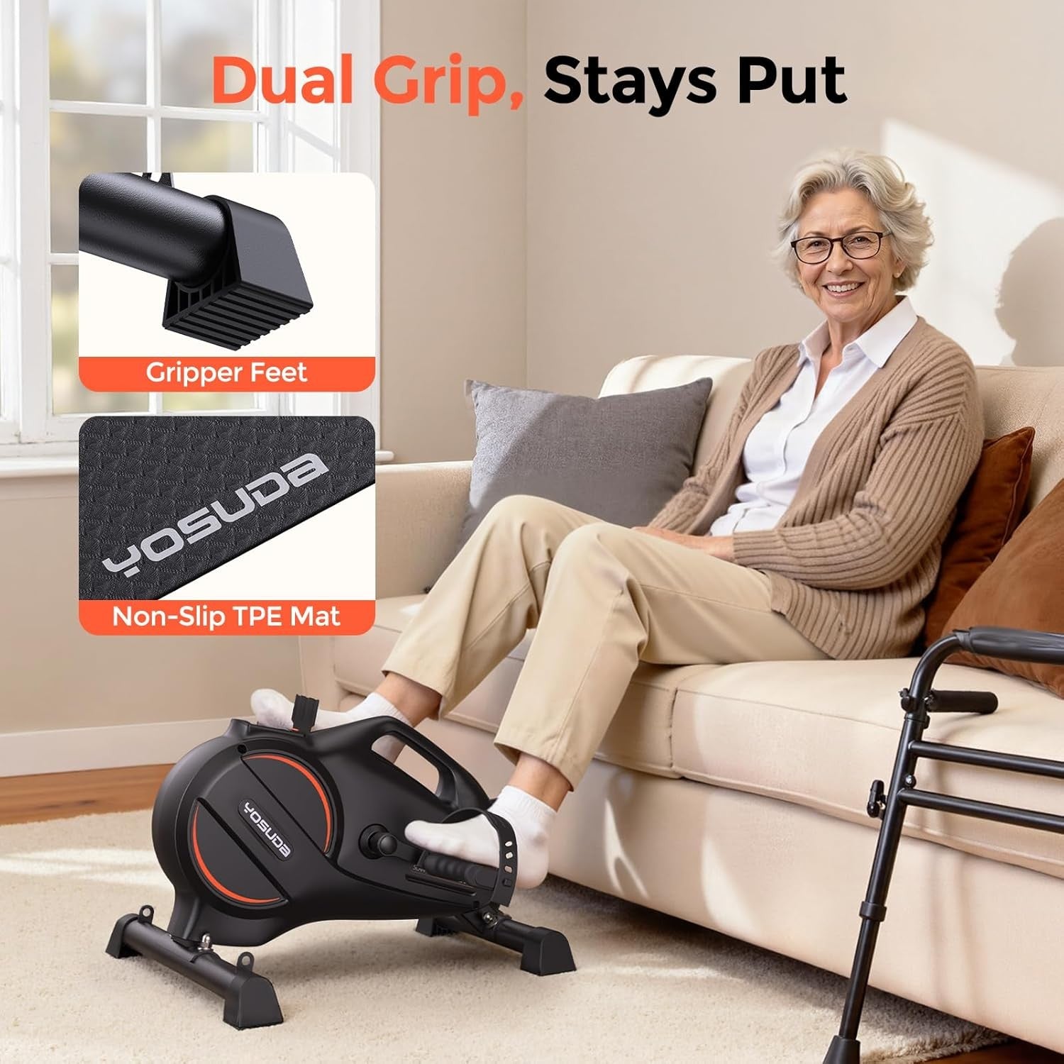 Under Desk Exercise Bike Mini Pedal Exerciser Quiet Magnetic LCD