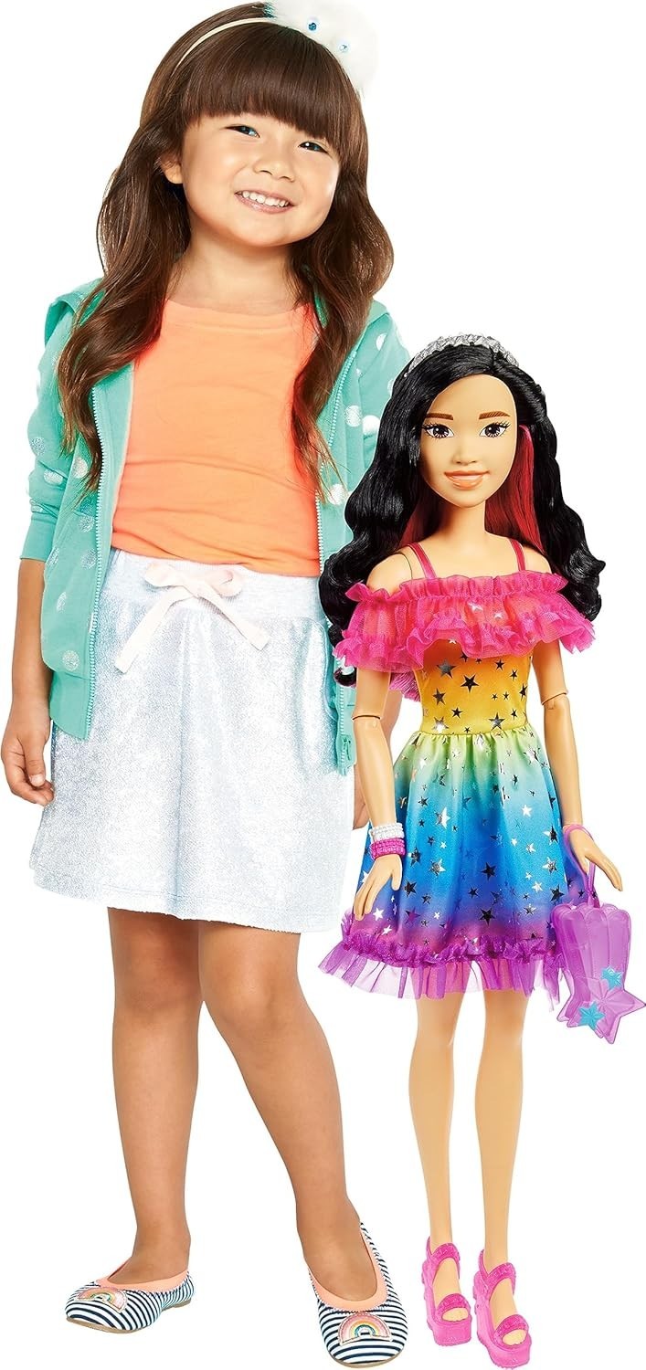 Large Fashion Doll 28in Rainbow Dress Styling Accessories Gift