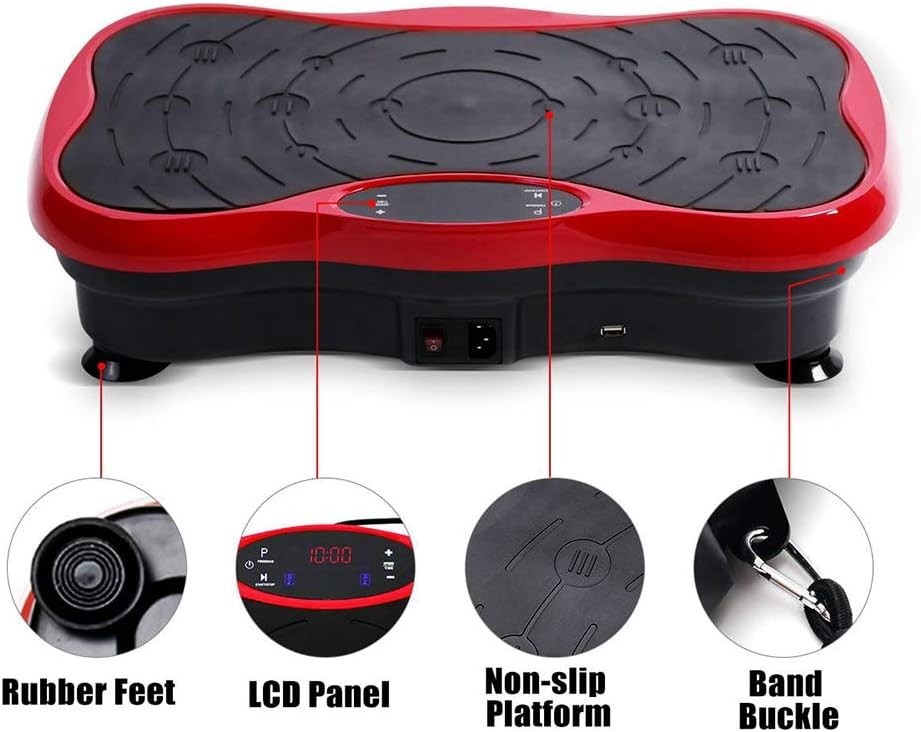 440lb Vibration Plate Exercise Machine Bluetooth LCD Body Shaper