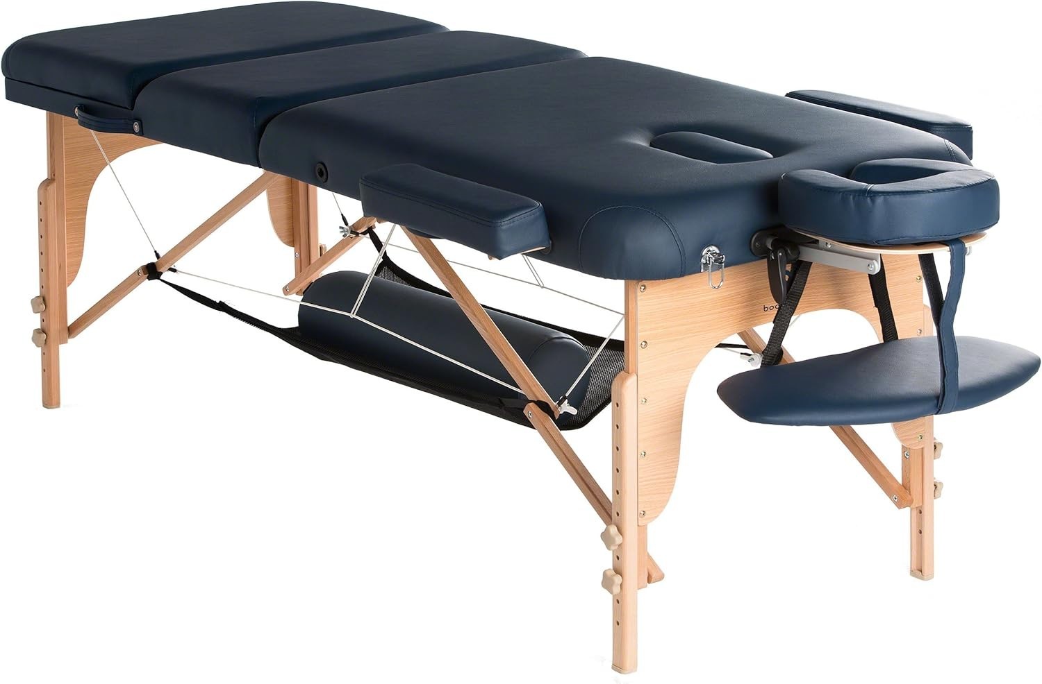 Liftback Massage Table 7cm Foam w/ Face Cradle Arms Shelf Carry Case Navy