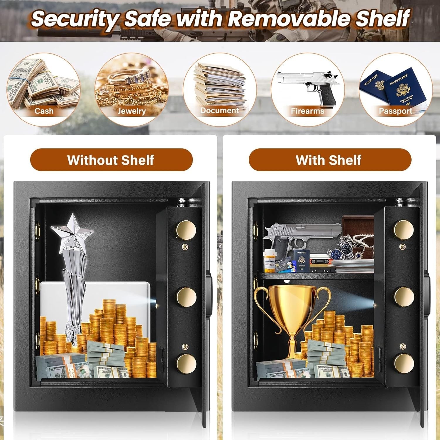 48L Digital Home Safe Box Fireproof Bag Cash Document Security