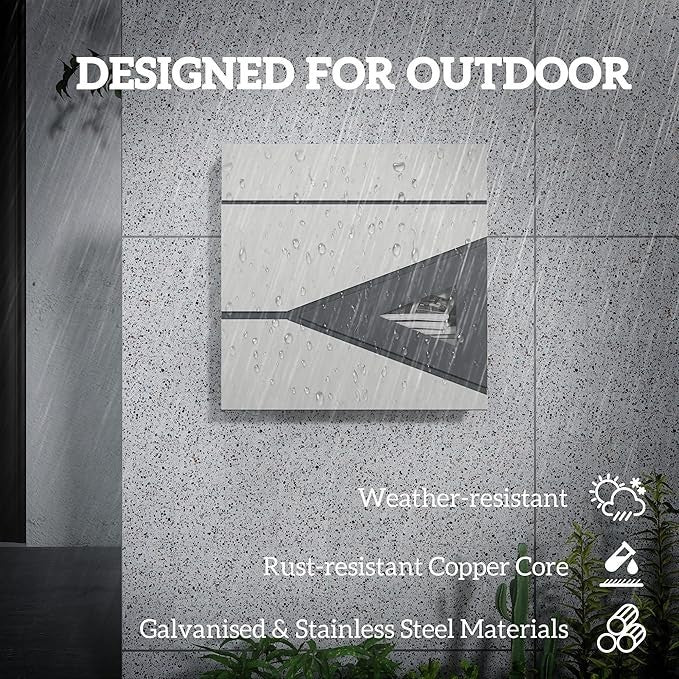 Wall Mounted Lockable Mailbox Silver | Weatherproof Steel Post Box w/ Window