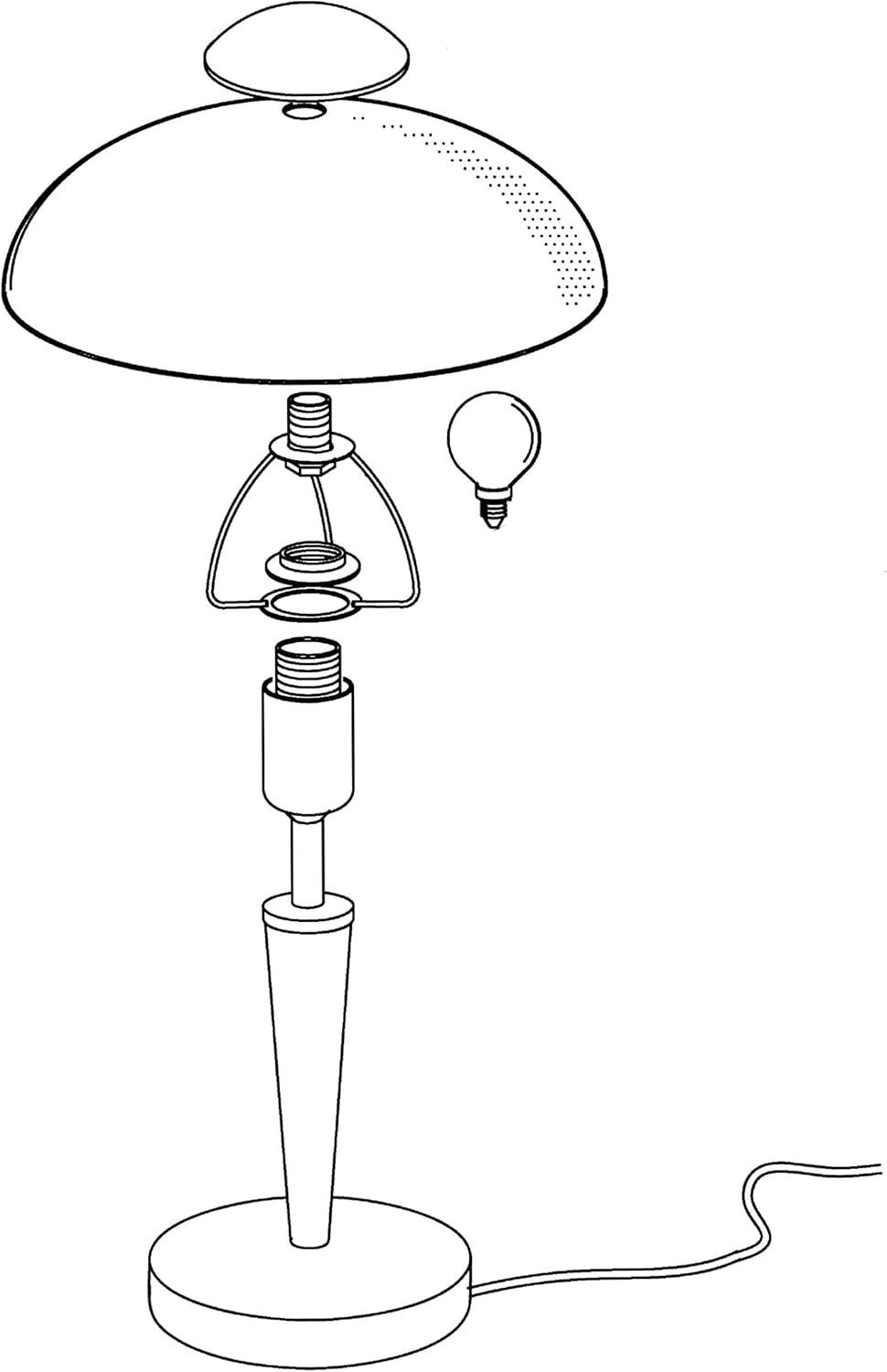 Touch Dimmer Table Lamp Satin Nickel White Glass Bedside Desk Light