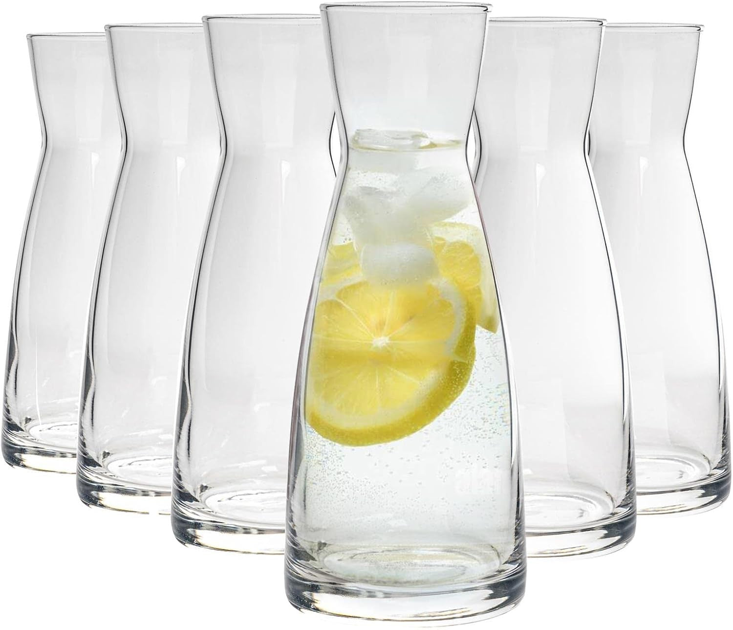 Set of 6 Glass Water Jugs 1080ml Durable Carafe Pitchers Home Serving