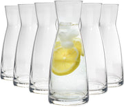 Set of 6 Glass Water Jugs 1080ml Durable Carafe Pitchers Home Serving