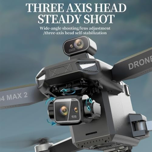 4K Drone w/ 3-Axis Gimbal, 6KM RC, 2 Batteries, Obstacle Avoidance, RC Screen