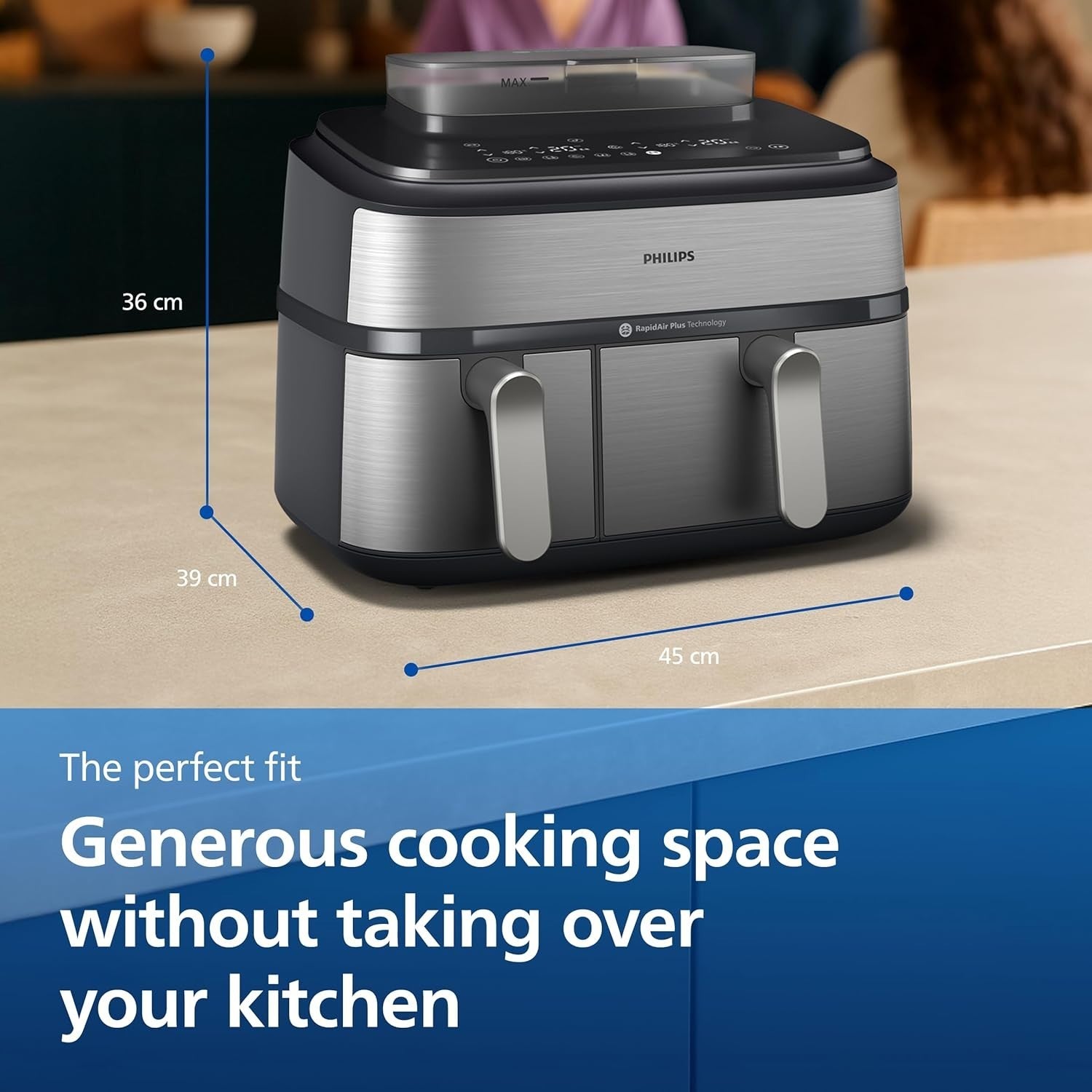 9L Dual Basket Air Fryer with Steam 19-in-1 RapidAir Plus Extra Crisp Easy Clean
