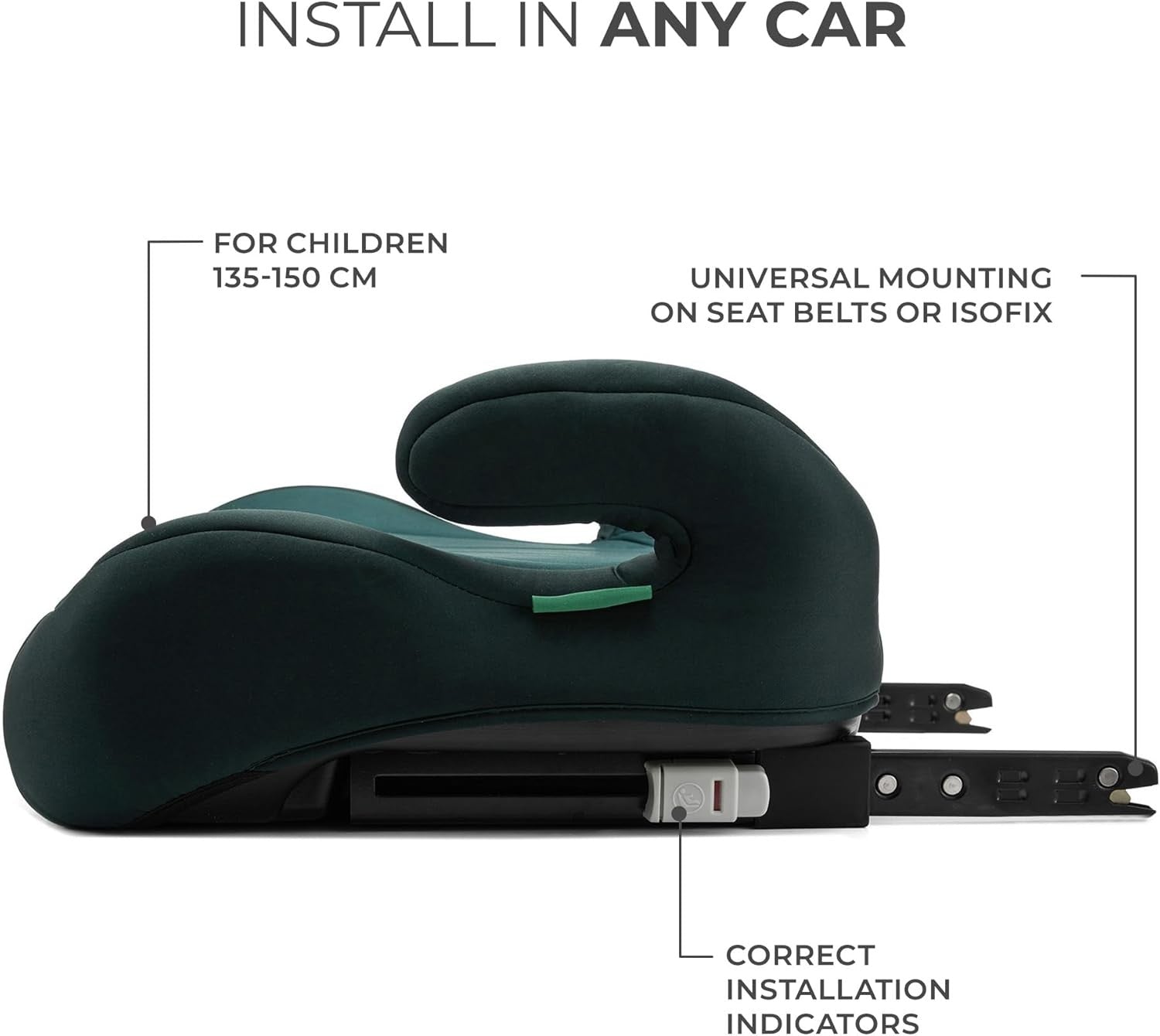 i-Size Booster Seat 135–150cm Group 2/3 Ergonomic Kids Car Seat