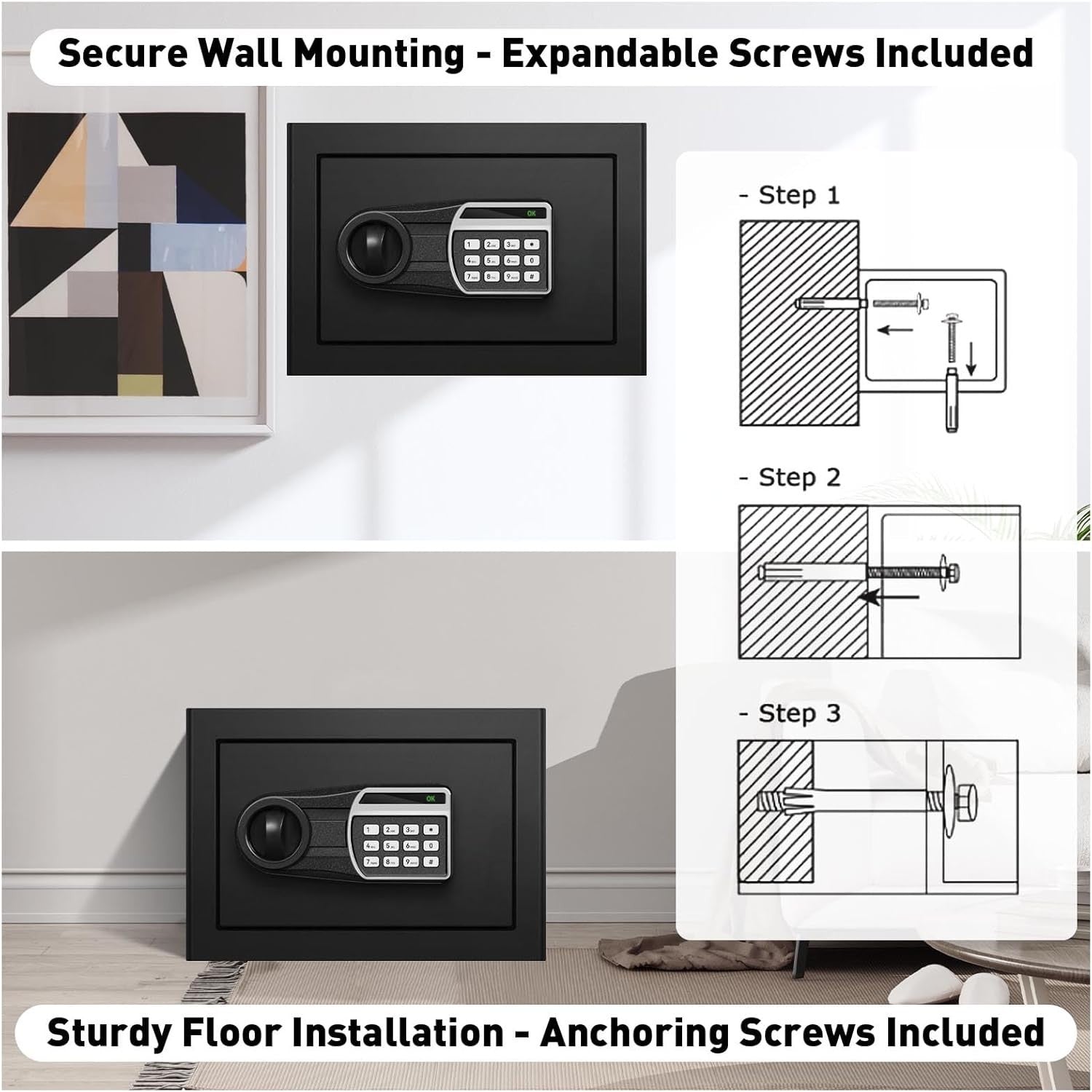 35L Fireproof Safe Box Digital Keypad Security Safe with LED Light