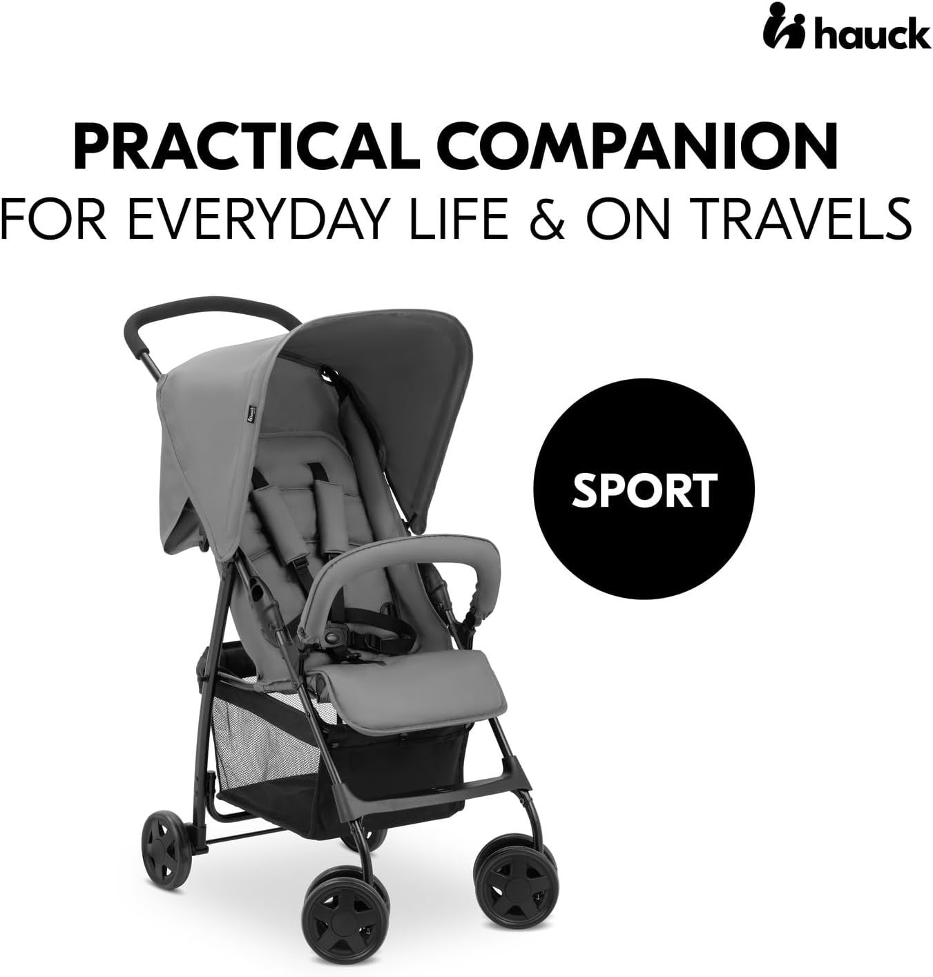 Grey Travel Pushchair Ultra Lightweight 5.9kg Compact Fold Buggy from Birth