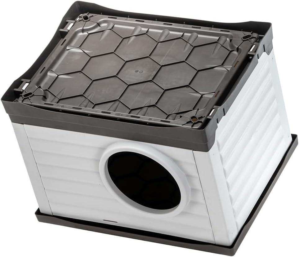 Outdoor Durable Pet Kennel with Drainage & UV-Resistant Plastic – Small Dog Hous