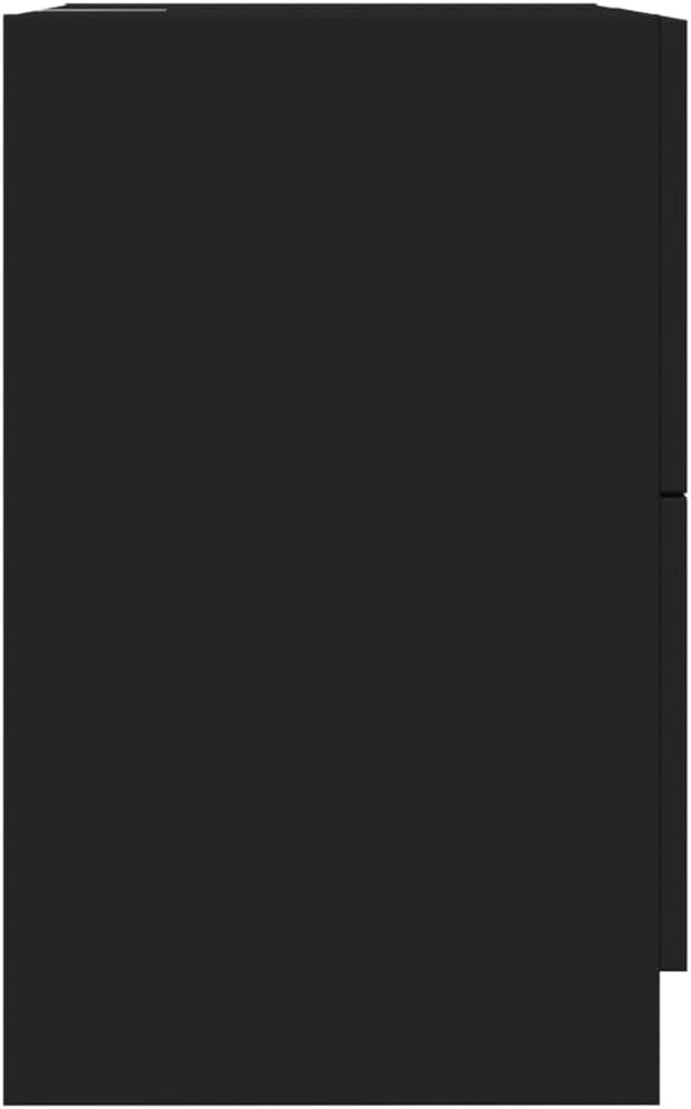 Compact Black Under Sink Bathroom Cabinet 40x37x59cm Modern Vanity Storage Unit