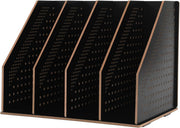 Wooden Desk File Rack & Book Organizer - Large Desktop Storage Holder