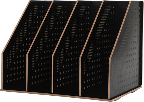 Wooden Desk File Rack & Book Organizer - Large Desktop Storage Holder