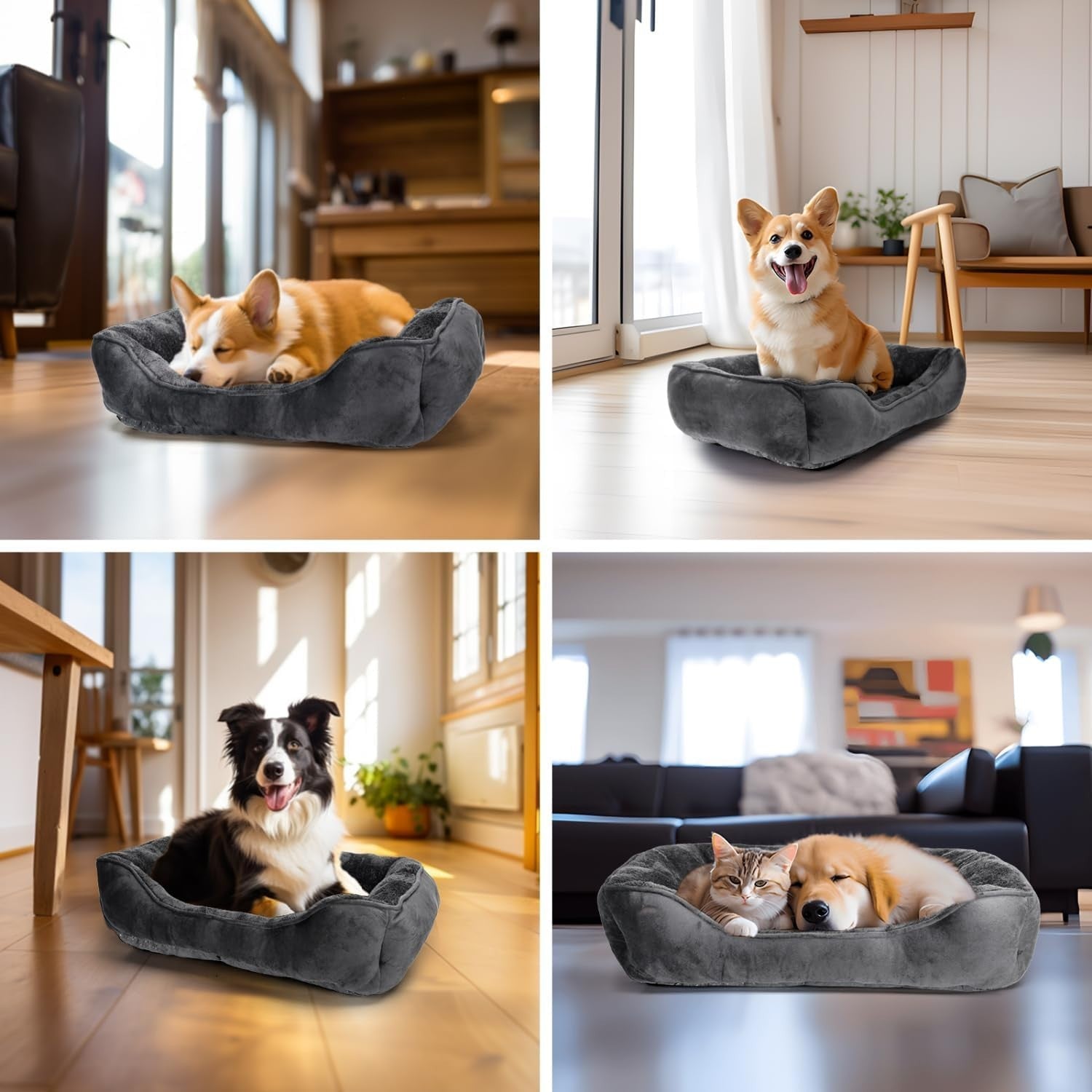 Extra Large Dog Bed 87x77x20cm Plush Washable Non Slip