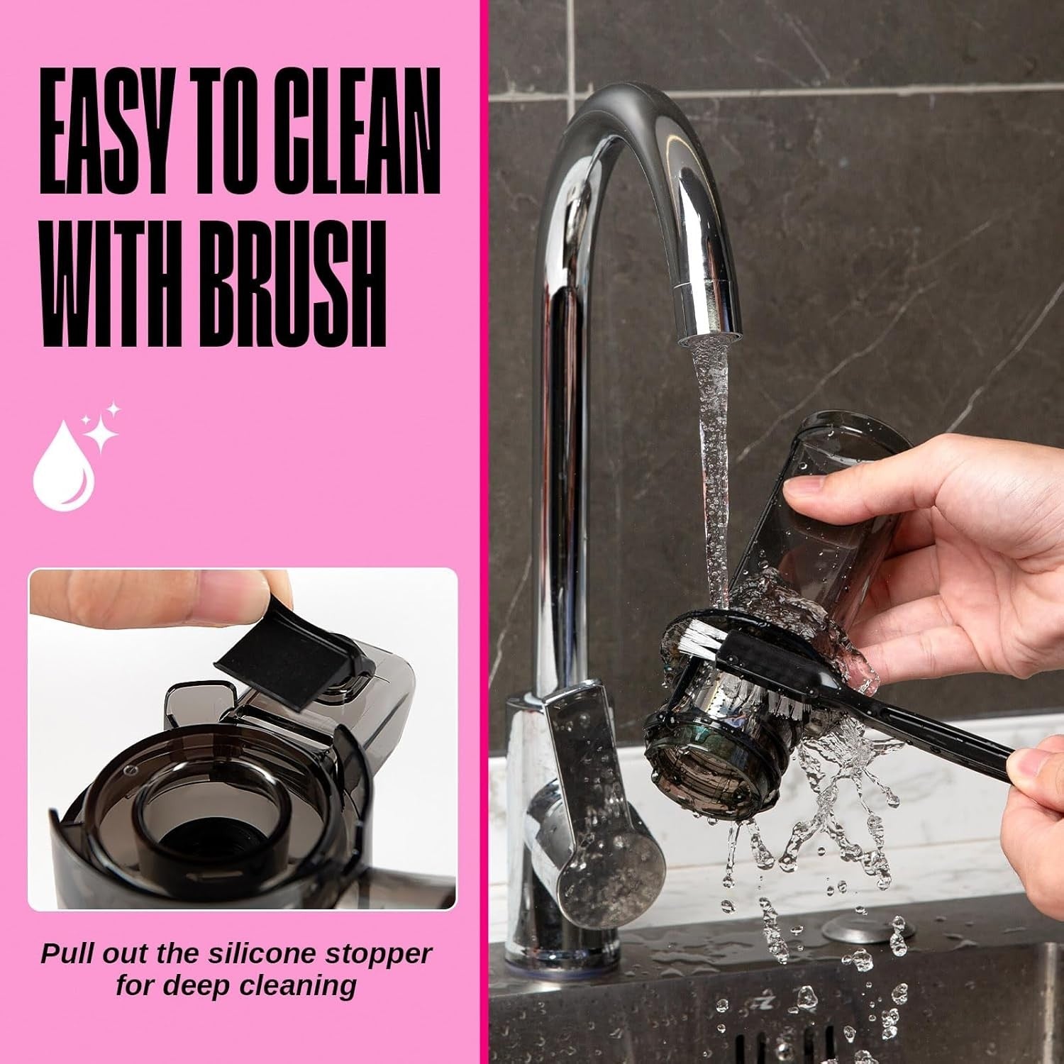 Mini Cold Press Juicer Slow Masticating 60RPM Compact Portable