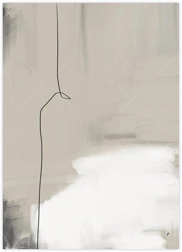 Abstract Canvas Wall Art Set of 3 Beige Black 50x70cm Prints