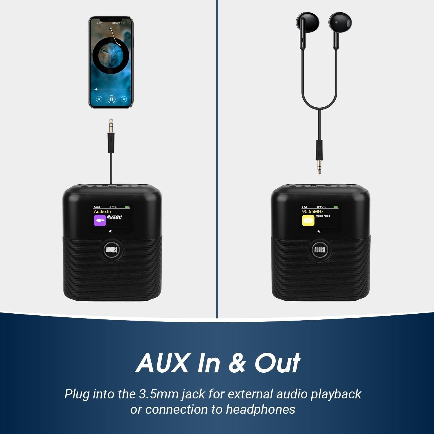 DAB DAB+ FM Portable Radio Bluetooth Rechargeable Dual Alarm Presets LCD