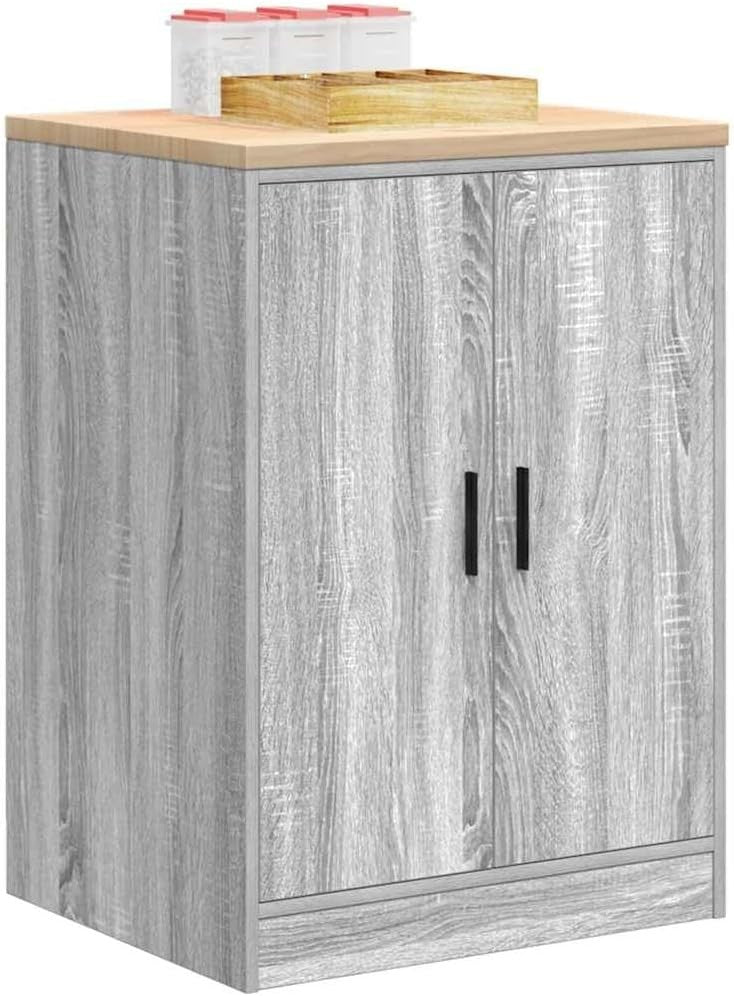 Grey Sonoma Garage Storage Cabinet with Worktop - Durable 2 Door Tool Storage