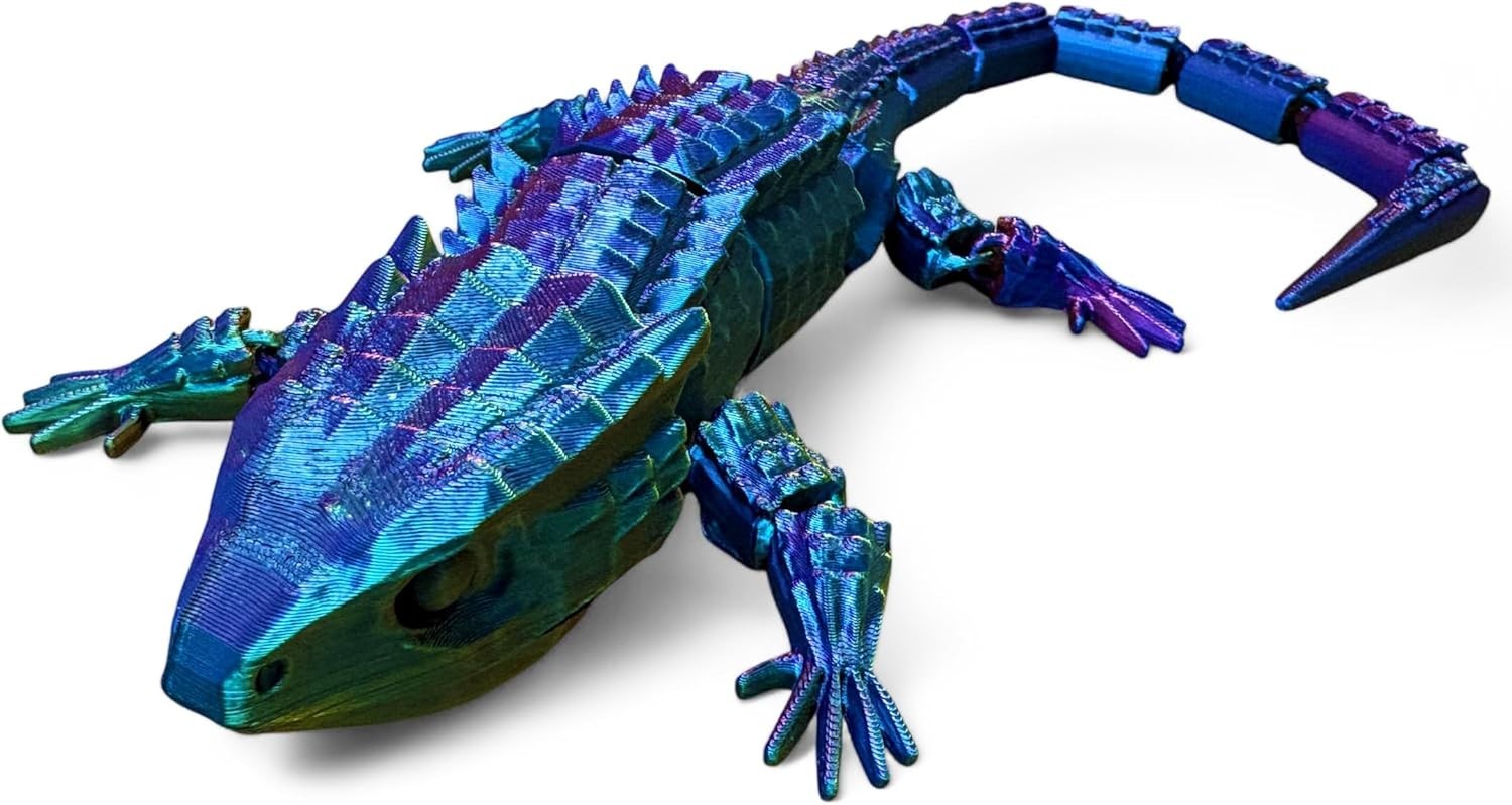 Giant 19in Lizard Fidget Colour Changing Articulated Sensory Toy