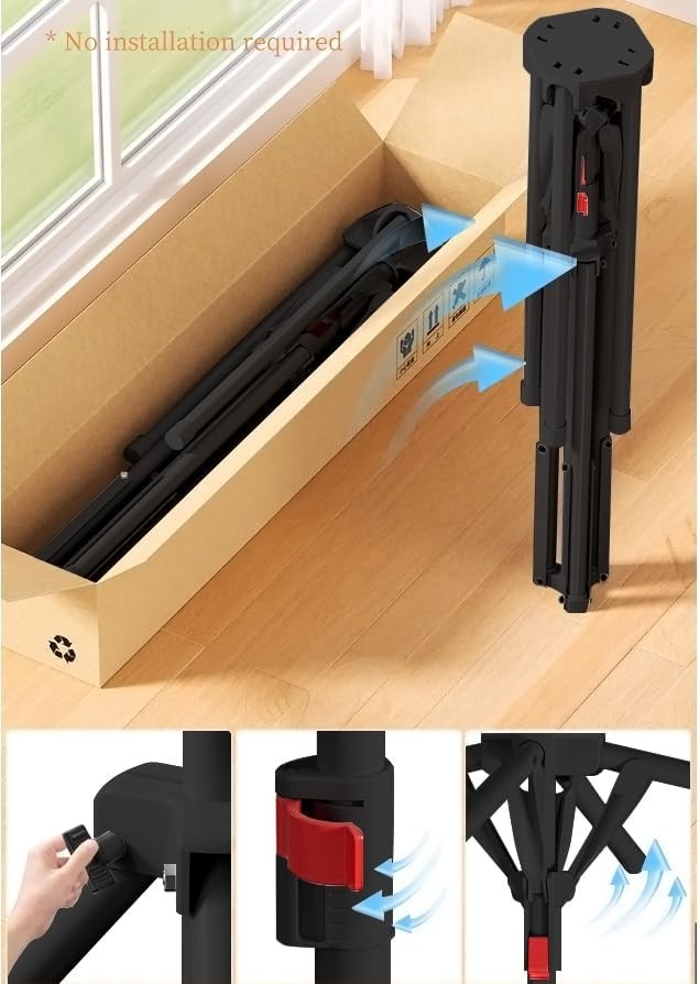 Adjustable Clothes Airer Stand Foldable Laundry Drying Rack Indoor Outdoor