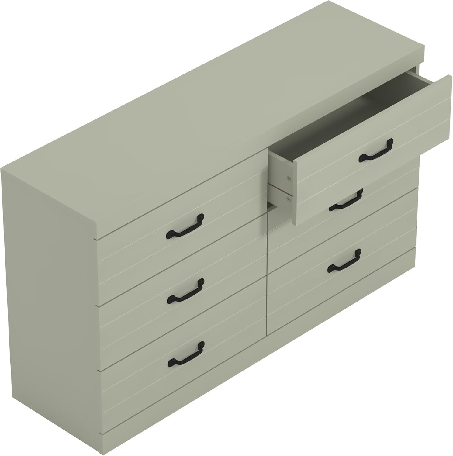 Sage Green 6 Drawer Chest, Wide Storage Unit for Bedroom or Hallway