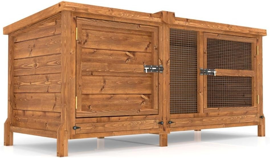 XL Outdoor Rabbit Hutch Wooden Pet House Large Single Tier Secure Cage