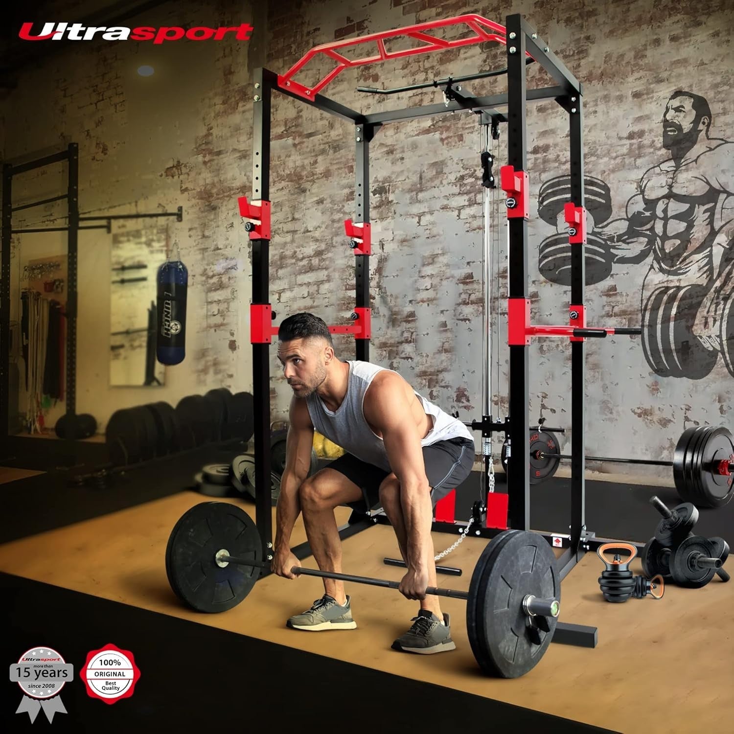 Multifunctional Power Rack with Pulley, Dip & Pull-Up – Home Gym Cage