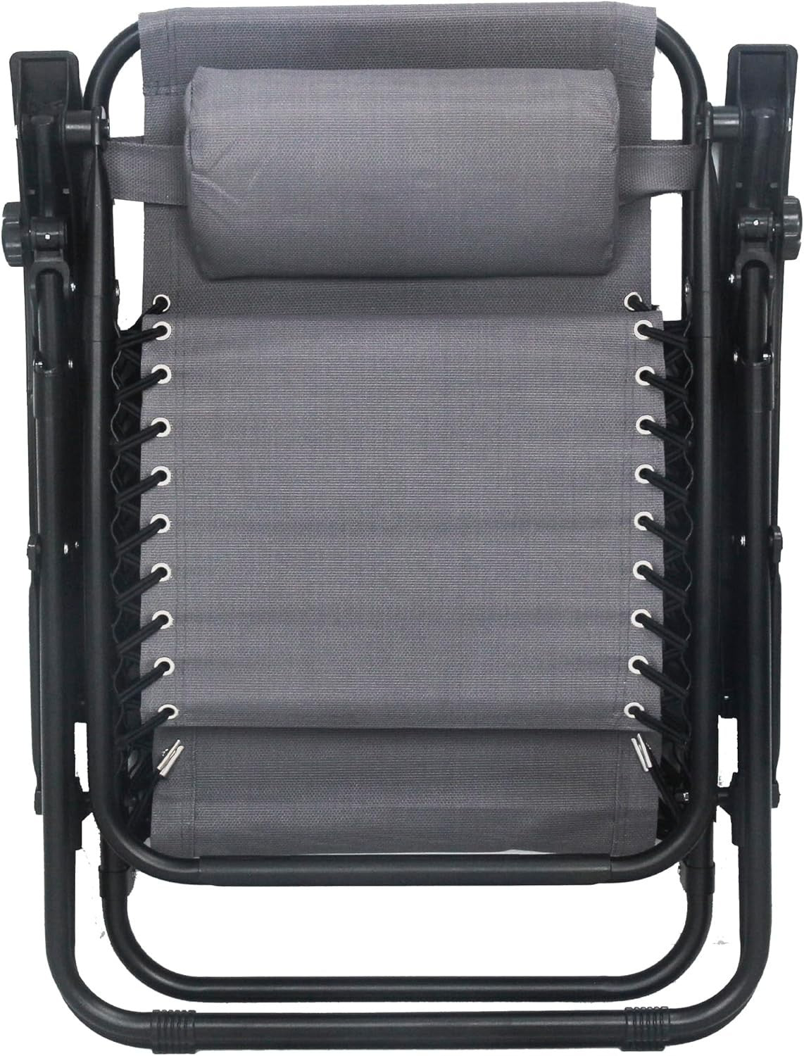 Zero Gravity Outdoor Reclining Chairs Set of 2 Foldable Sun Loungers Grey