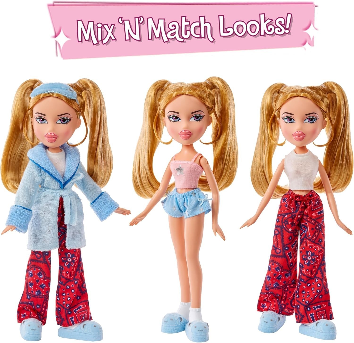 Blonde Slumber Party Fashion Doll Pajamas Plush Sleepover Set