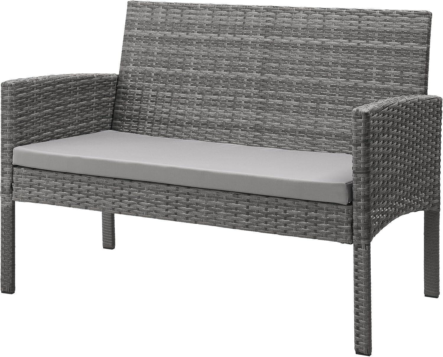 Grey Rattan Garden Furniture Set 4 Seater Outdoor Sofa Chairs Table