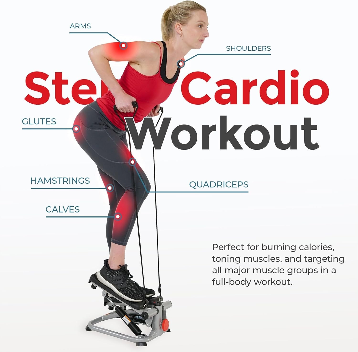 Mini Stepper Exercise Machine Cardio Twisting Stepper Resistance Bands