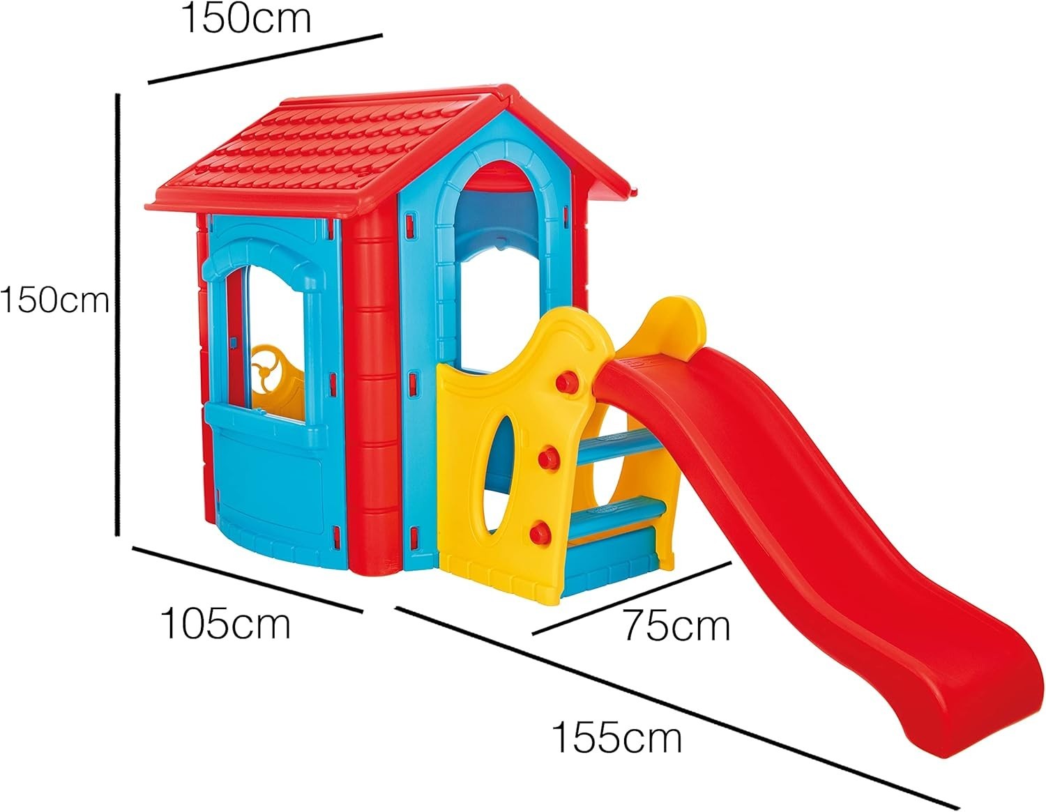 Kids Outdoor Playhouse with Slide Plastic Garden Wendy House
