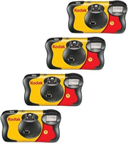 4 Pack Disposable Film Cameras Flash 27 Exposure 800 ISO Compact