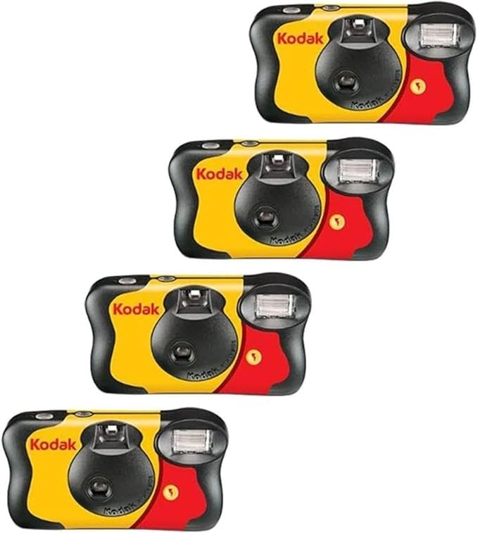4 Pack Disposable Film Cameras Flash 27 Exposure 800 ISO Compact