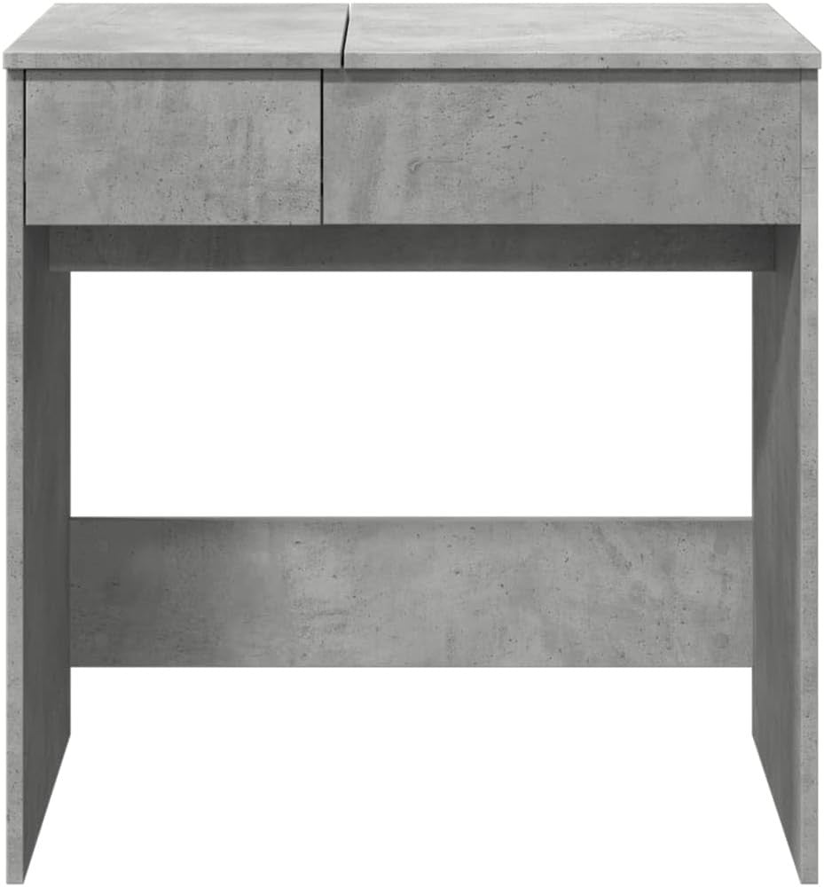 Modern Vanity Makeup Dressing Table w/ Mirror & 2 Drawers Concrete Grey New
