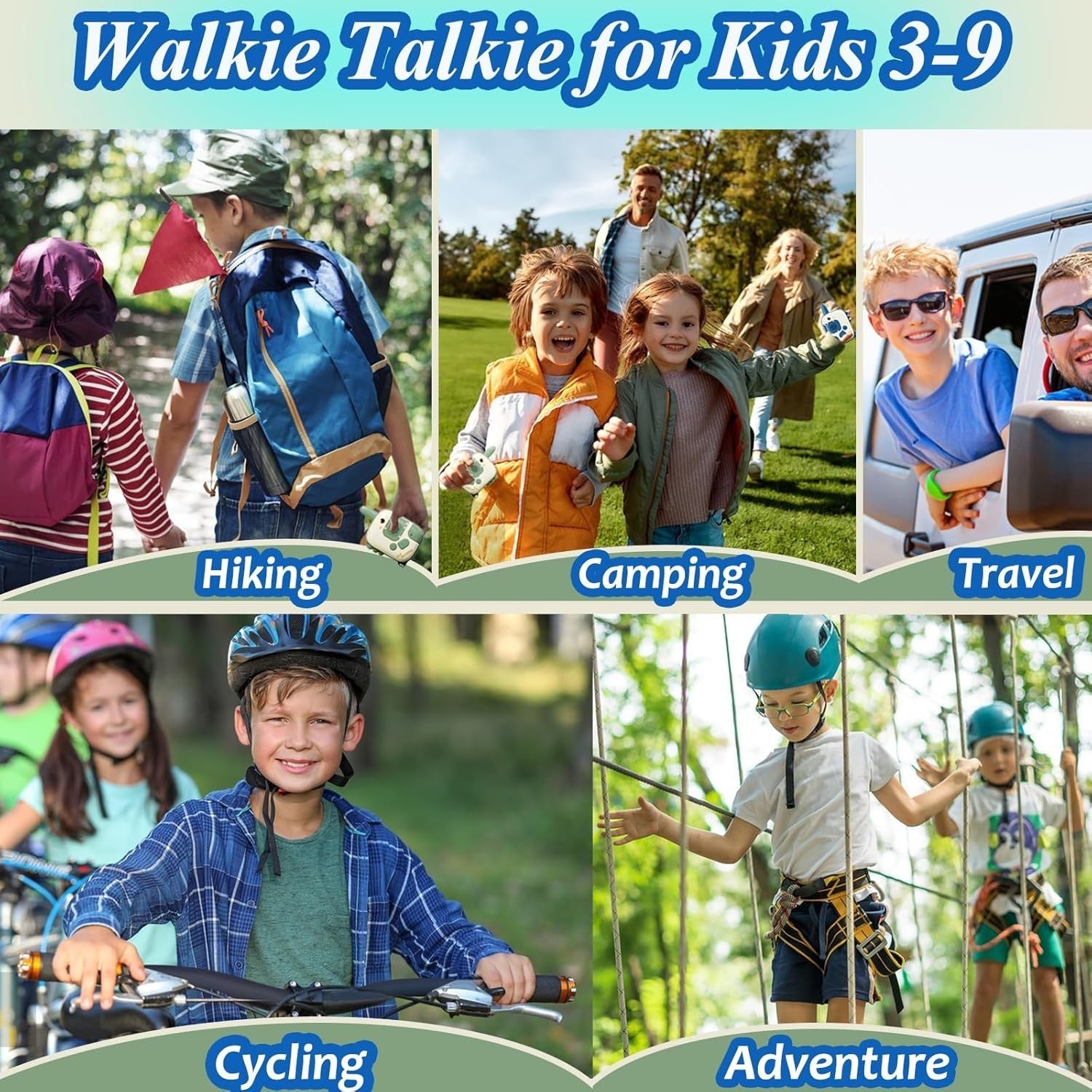 Kids Dinosaur Walkie Talkies 2 Pack 1000FT Range Outdoor Adventure Toy